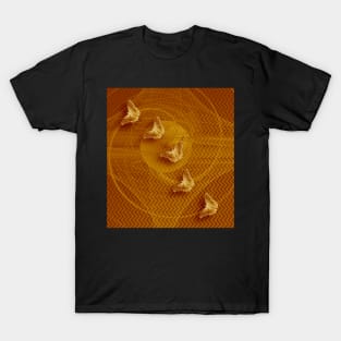 Butterflies, fractal and chevron design in copper T-Shirt